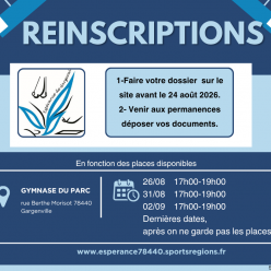 REINSCRIPTIONS pour 2026-2027